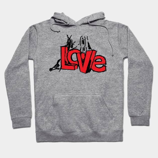 3D Love Text Behind a Big Tree Handwritten Hoodie by JamesBennettBeta